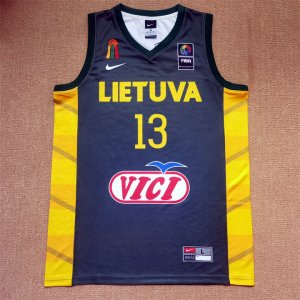 Jasikevicius 13 Team Lietuva 2024 Basketball Jersey Blue